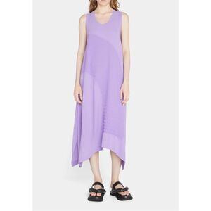 Issey Miyake Float Chevron Pleat Shift Dress In Purple size 2